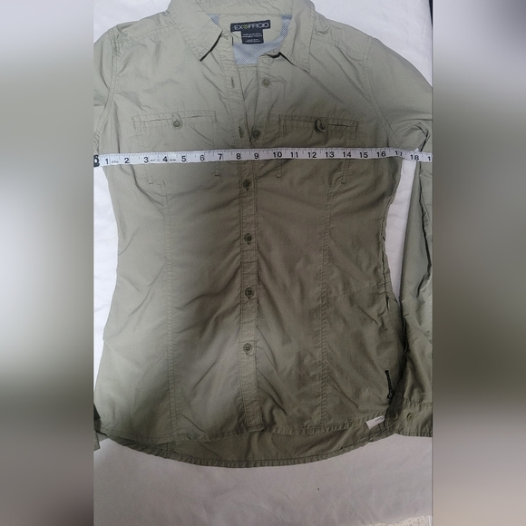 Mosquito Repellant Exofficio Light Sage Green Button Down Shirt Womens Size XS - Picture 6 of 8